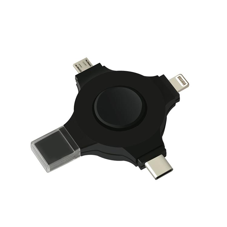 Spinner shape adapter with Micro TypeC lightning connector