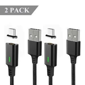 Nylon Weave LED mágneses mikro USB C típusú töltőkábel