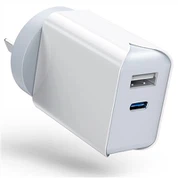 Hordozható fehér dupla USB fali töltő